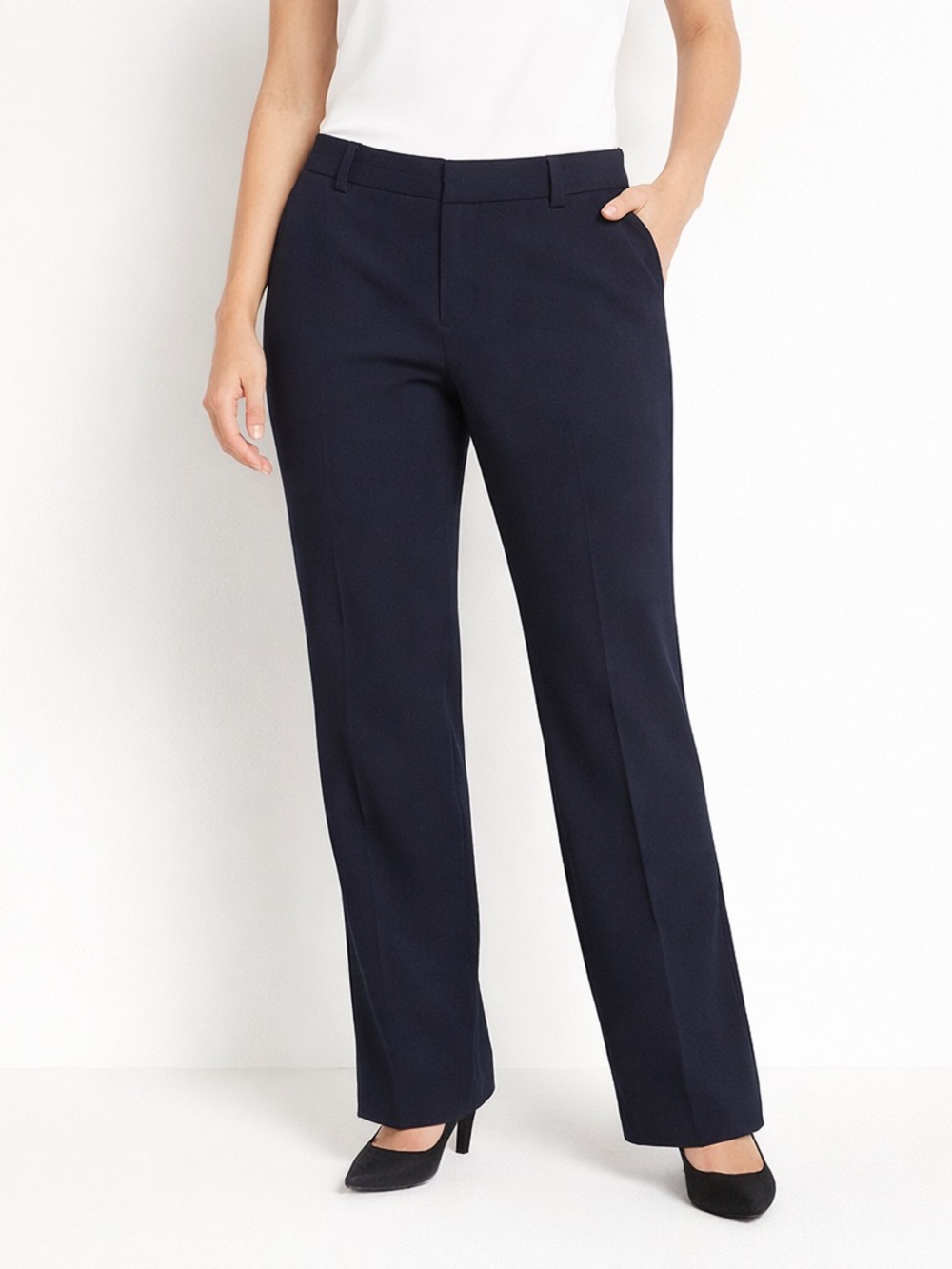 Counterparts Navy Dress Pants Straight Leg Stretch Career Women 8